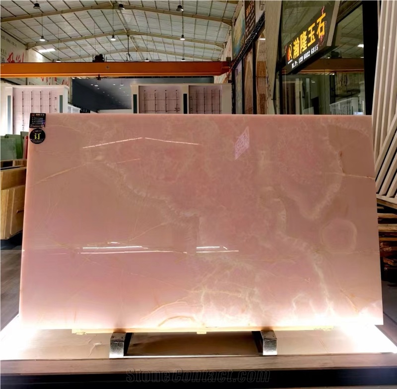 Sapphire Pink Onyx Slabs Onice Rosa Wall Decoration Tile