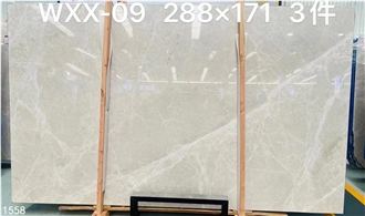 Turkey Modern Beige Marble Slabs Vizon Silver Grey Stone