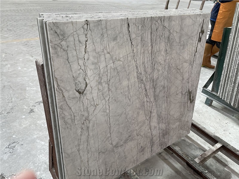 White Marble Laminated Ceramic Panel Floor Tile