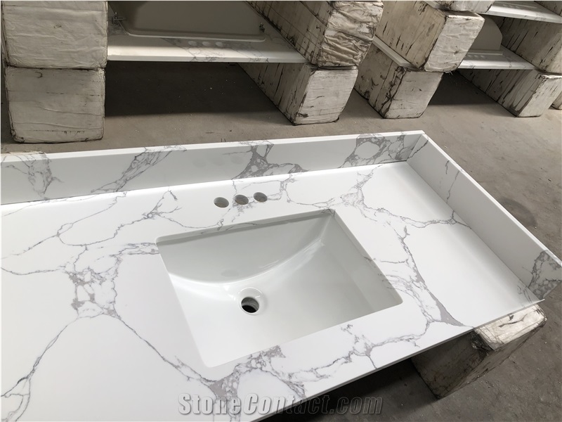 Calcutta Artificial Marble Bathroom Vanity Tops