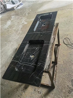 Rectangle Marble Marquina Bathroom Sink For Interior Decor