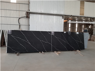 PQ120 Nero Marquina Quartz Slabs
