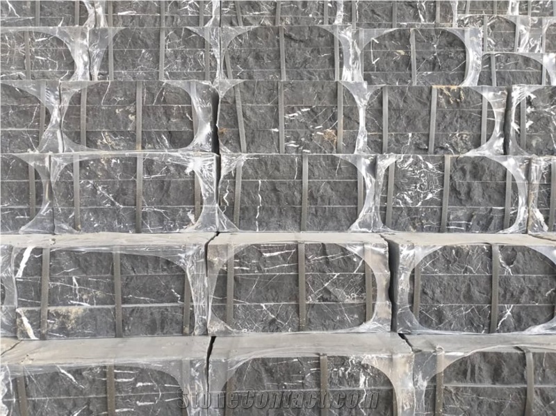 Black Marble Split Face Wall Tiles