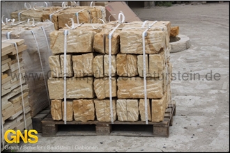 Golden Beige Sandstone Split Face Border Stone Kerbstone