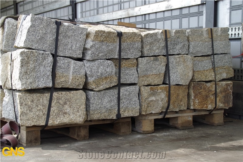 Silesian Gray-Yellow Granite Masonry Wall Stones