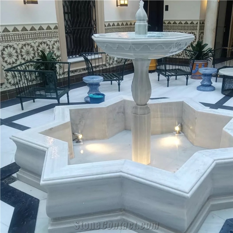 Hotel Fountain In Blanco Macael Marble