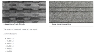 Lava Stone Triple Chiseled And Grooved Wall Tiles