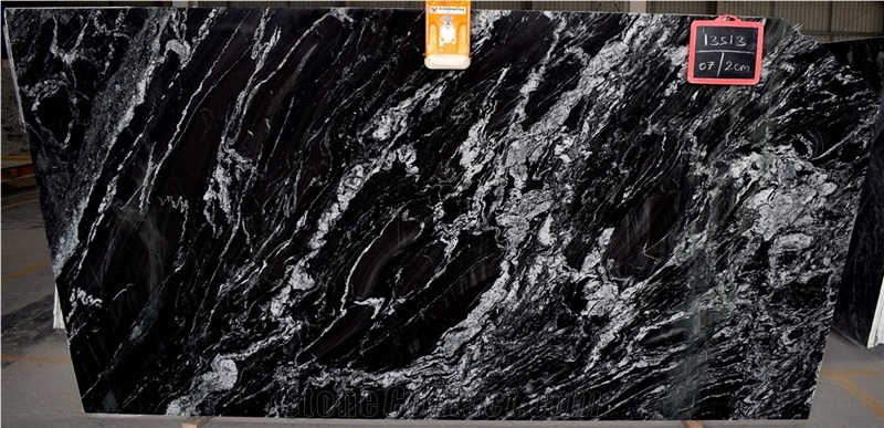 Glossy Black Forest Granite Slabs