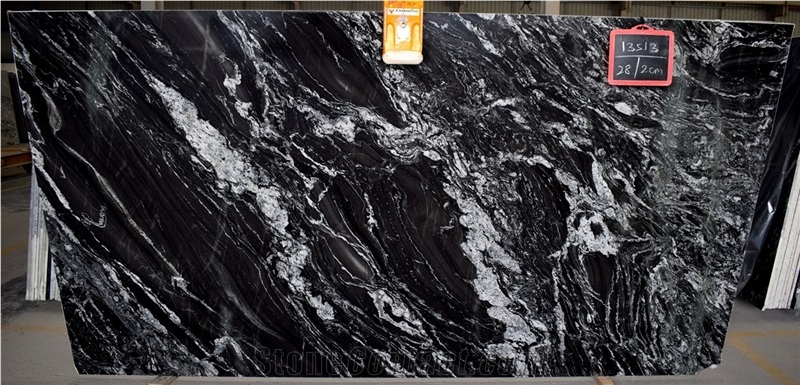 Glossy Black Forest Granite Slabs