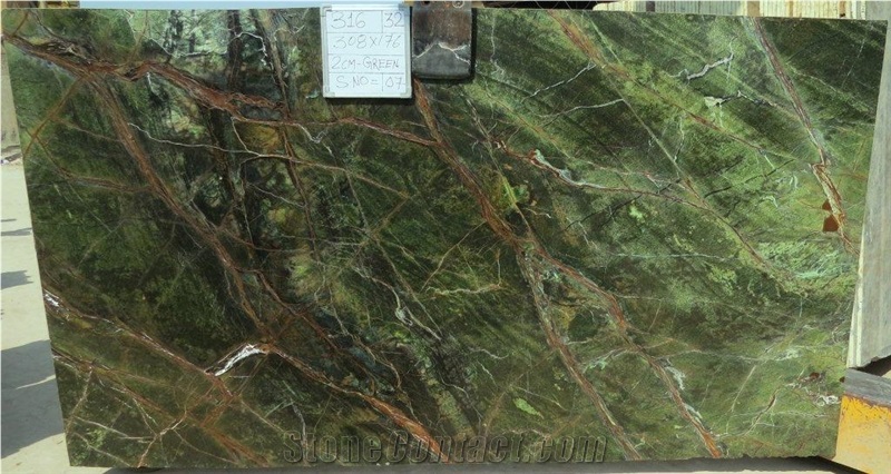 New Rainforest Green Marble Slabs