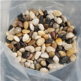 Natural Polished Mixed Color Landscape Stone Pebbles