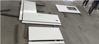 Pure White Quartz Stone Kitchen Countertops