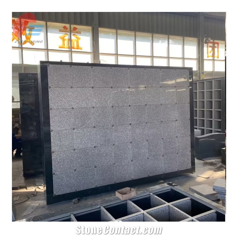 Cemetery Columbarium Project Black With Gray Shutters