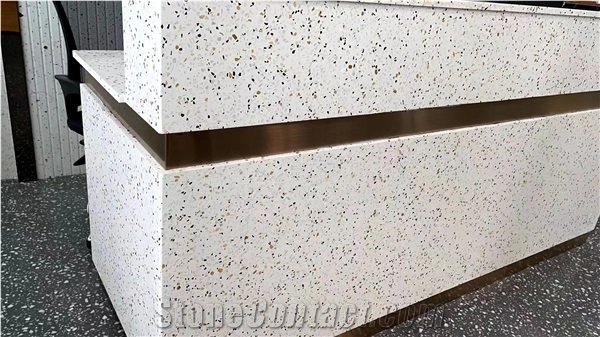 Veins White Terrazzo Stone Tiles Slabs