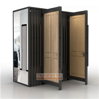 Customize Solid Wood Door Panel Push Pull Display Cabinet