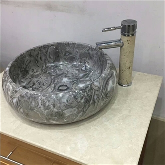 Overlord Flower Marble Bathroom Sink