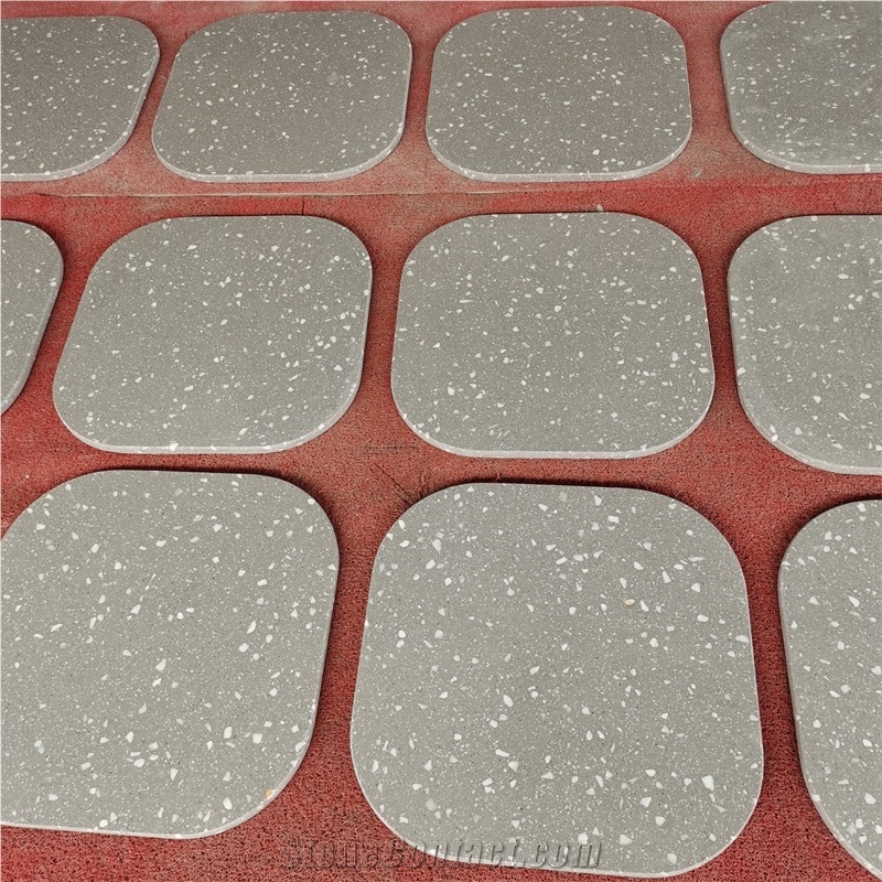 Terrazzo For Cafe Restaurant Round Stone Coffee Table Tops