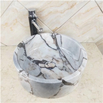 Galactic Blue Marble Round Wash Basin