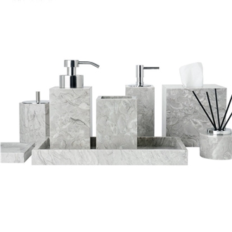 Grey Marble Bath Accessories