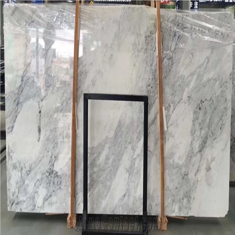 Chinese Marble White Calacatta Taupe Slab Tiles