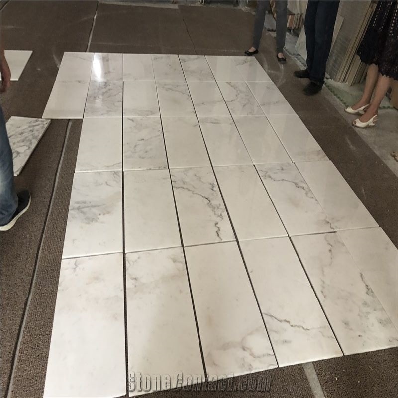 Chinese Marble White Calacatta Taupe Slab Tiles