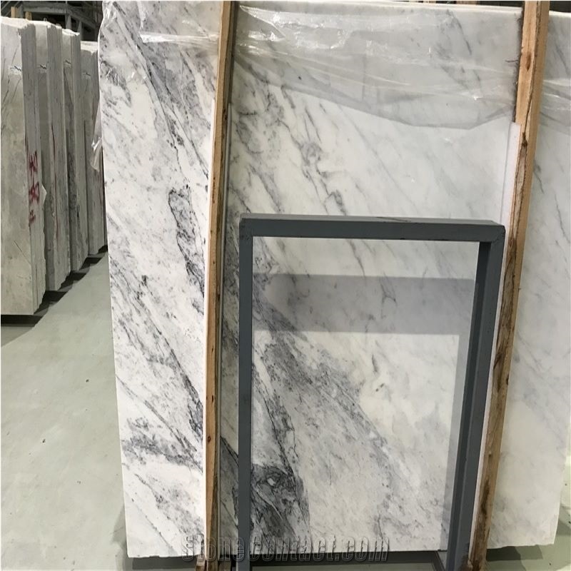 Chinese  Marble White Calacatta Taupe Slab Tiles