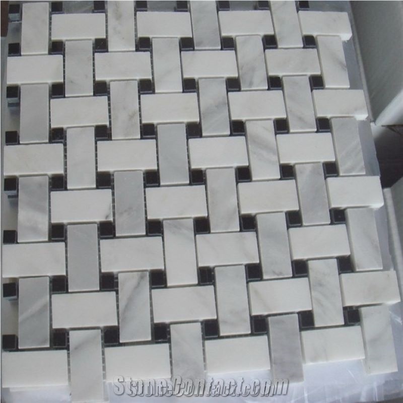 White Marble Silver Marble Mosaic Tiles