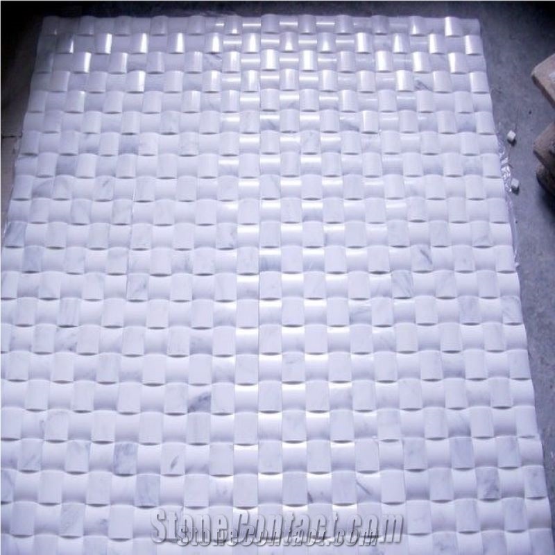 White Marble Silver Marble Mosaic Tiles