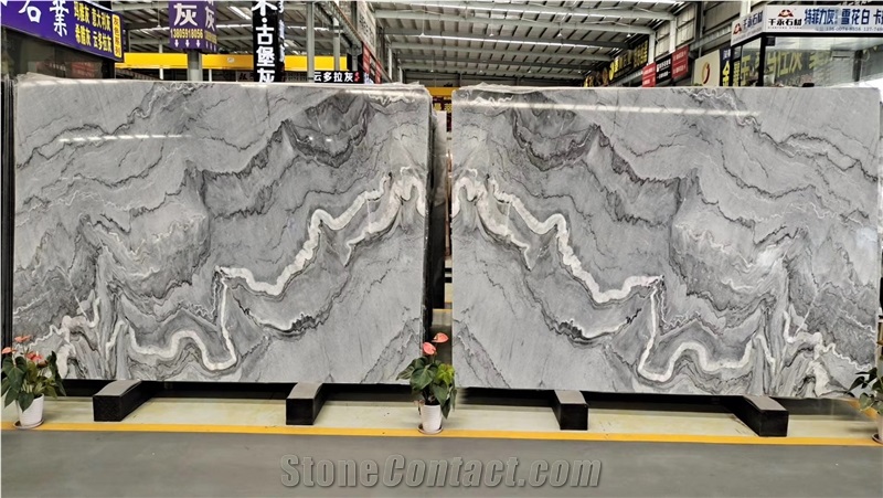Bookmatch Bruce Grey Marble Slabs