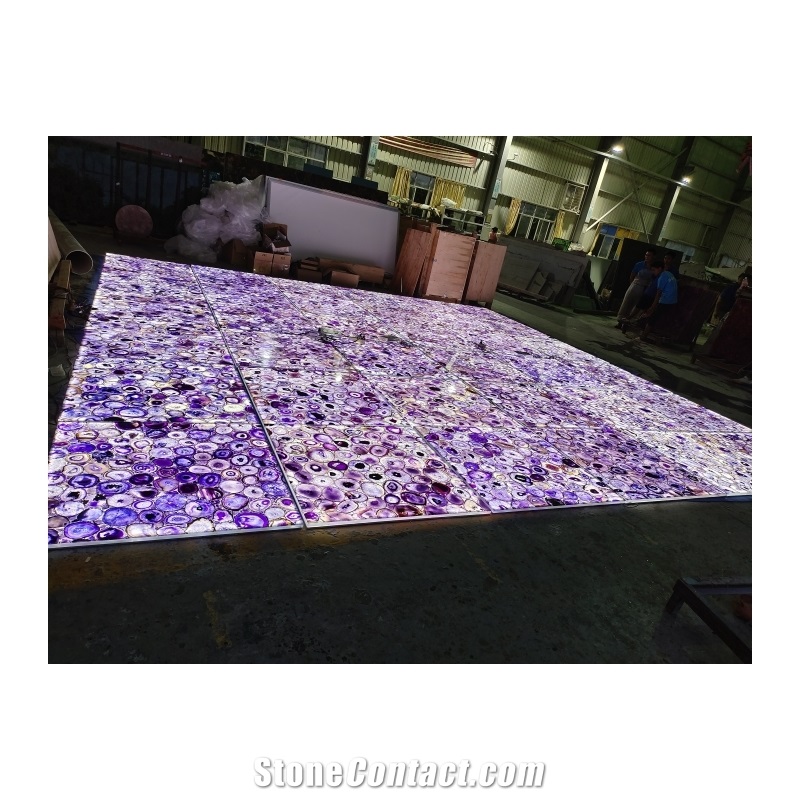 Backlit Purple Agate Semiprecious Stone Tiles