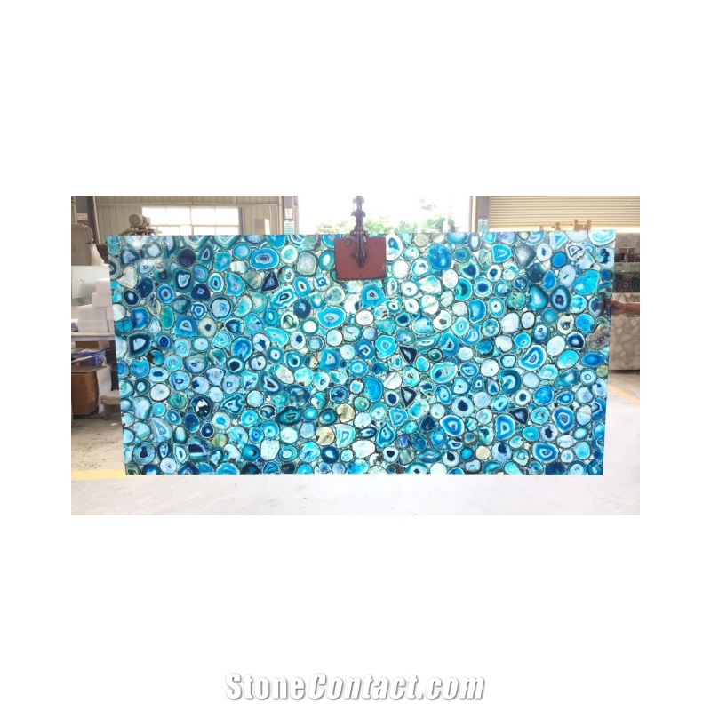 Blue Onyx Agate Gemstone Marble Semiprecious Stone Slabs