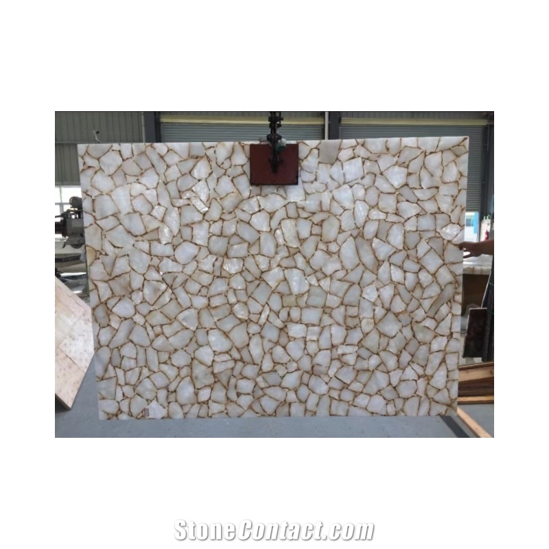 White Agate Semi Precious Slabs Semiprecious Stone Tiles