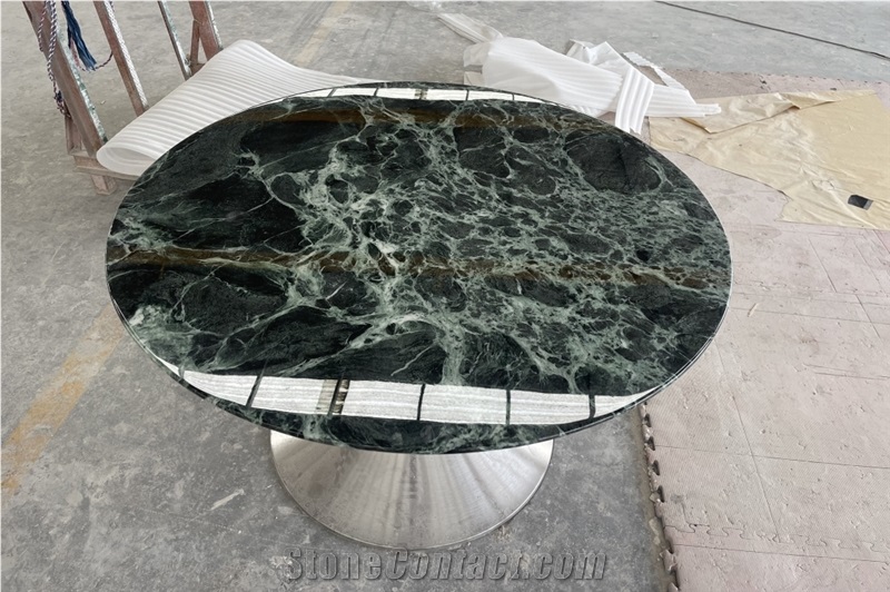 Home Living Natural Round Green Marble Table Tops