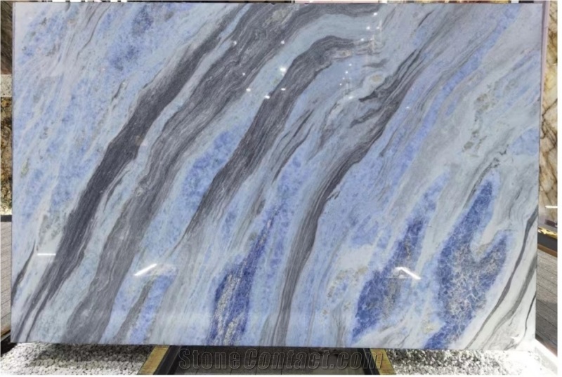 New Iceburge Blue Sky Quartzite Slab Wall Pattern