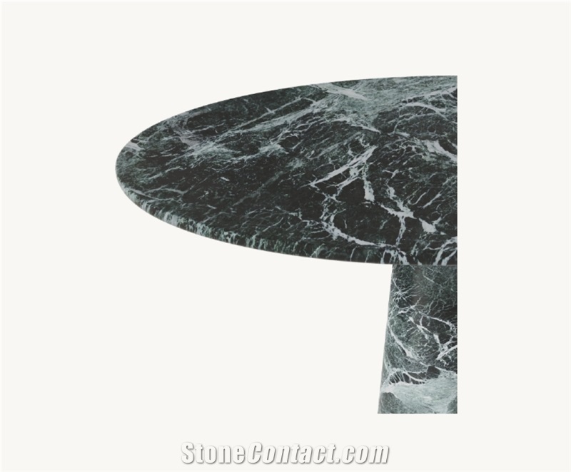 Round Emerald Green Marble Dining Table