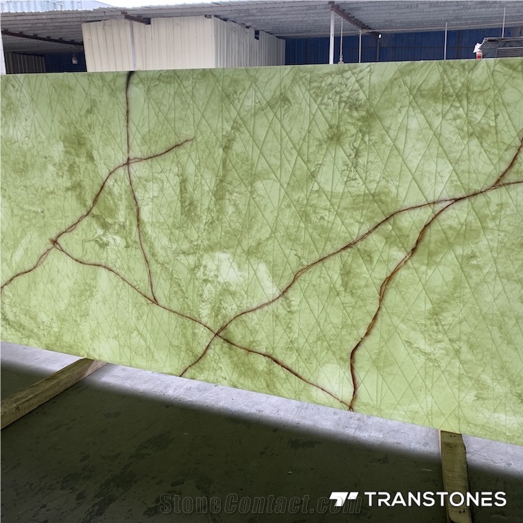 Translucent Engineered Stone Green Alabaster Wall Panel