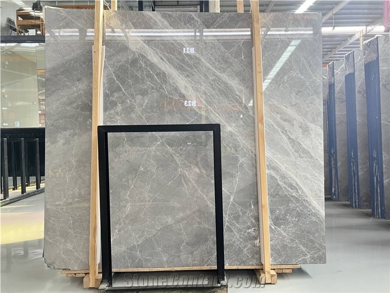 Cloudy Gray Marble Slabs