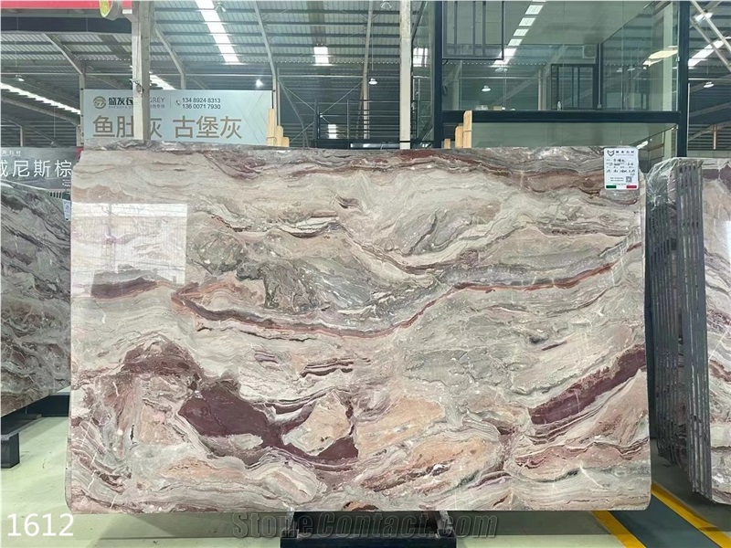Arabescato Orobico Rosso Marble Tiles Red Stone Big Slab