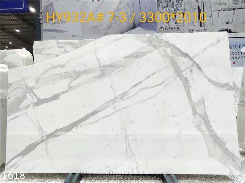 Calacatta White Marble Big Slabs Tiles Marmo Stone Wall Use