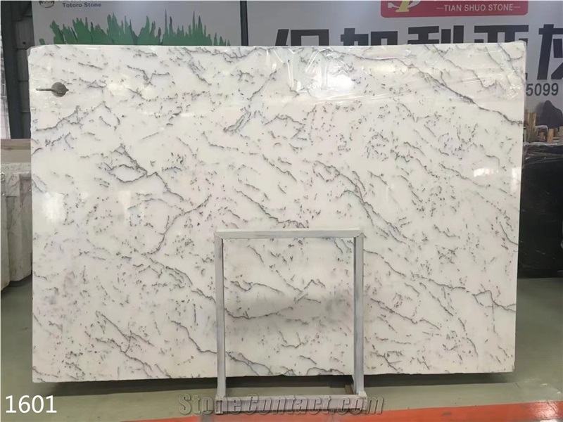 China Snow White Marble Tiles Snowflake Stone Big Slabs