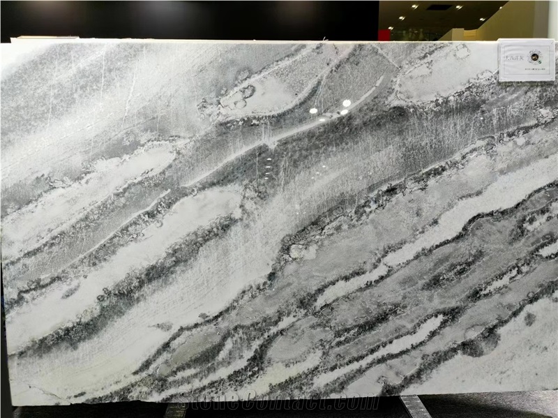 Ocean Grey White Marble Big Slabs Tiles Atlantic Platinum