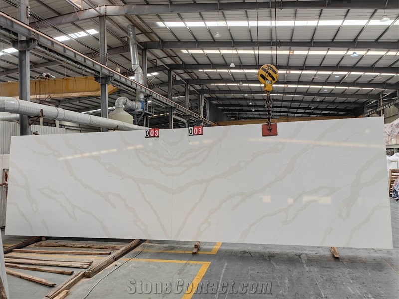 GOLDTOP 5059 Calacatta Paris White Quartz Slabs from China ...