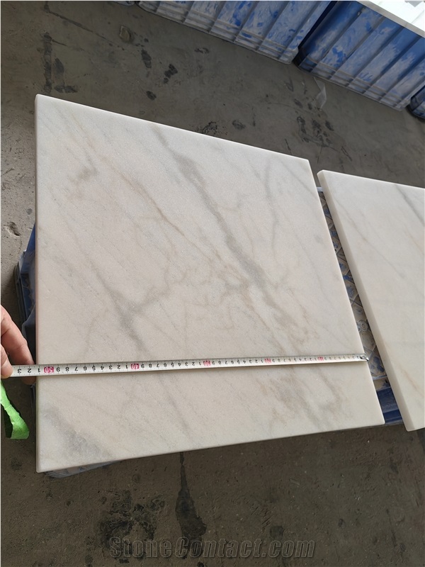 18Mm Or 10Mm Grey Veins Chinese Guangxi White Marble Tiles