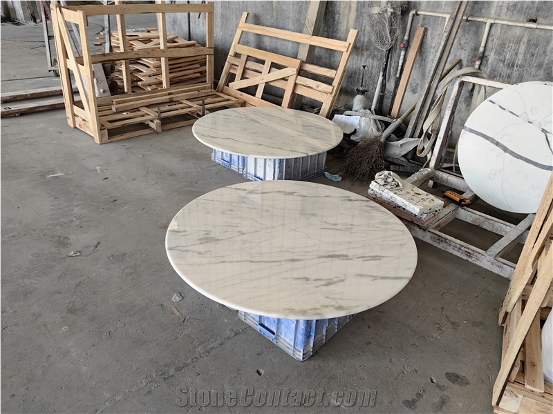 Goldtop Guangxi White Marble Table Tops For Kitchen