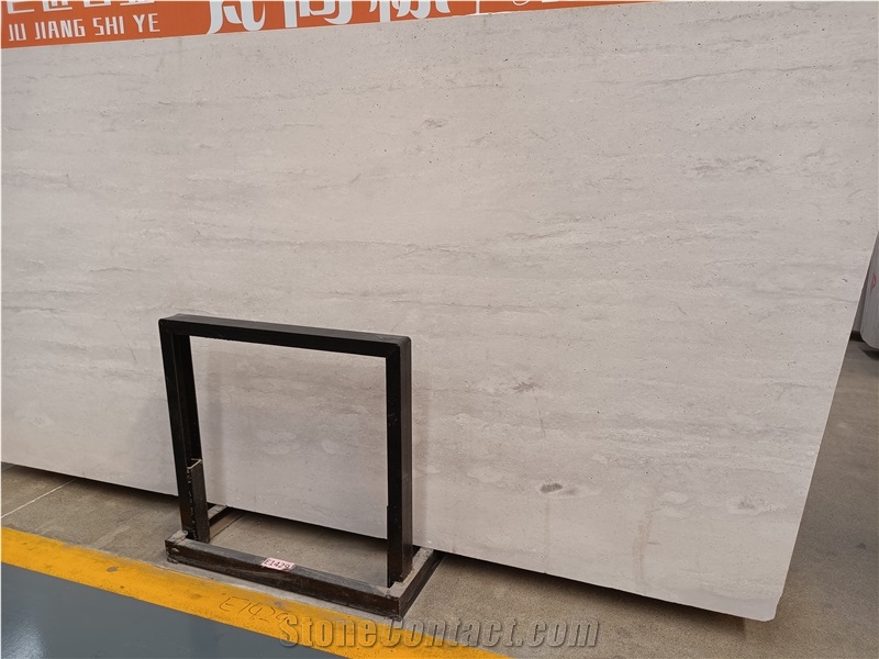 Natural Honed And Filled Hole 18Mm White Travertine Slabs