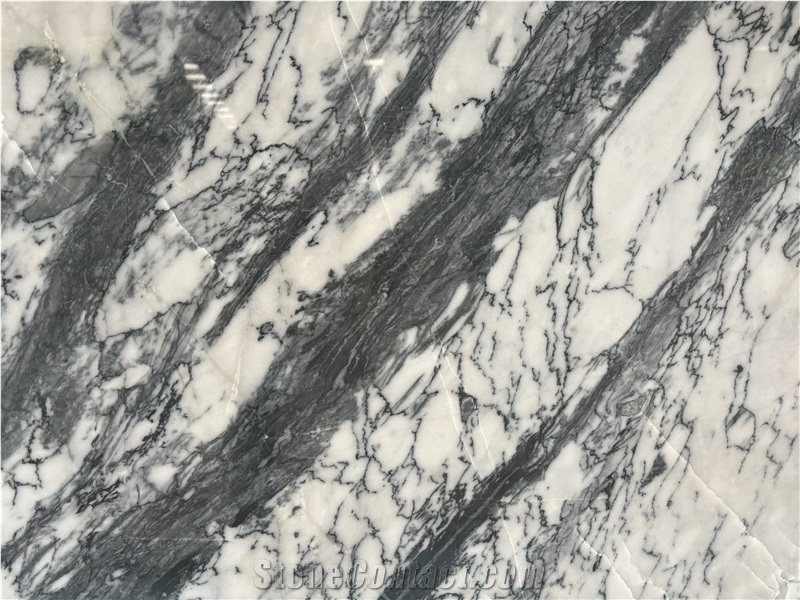 Ink White Marble Slabs And Tiles