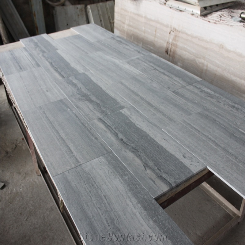 Blue Wood Vein Marble Wall Tiles Wooden Grain Marble Slab Tile