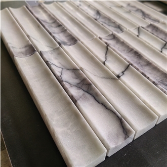 Milas New York Marble 3D Concave Flute Mosaic Tiles