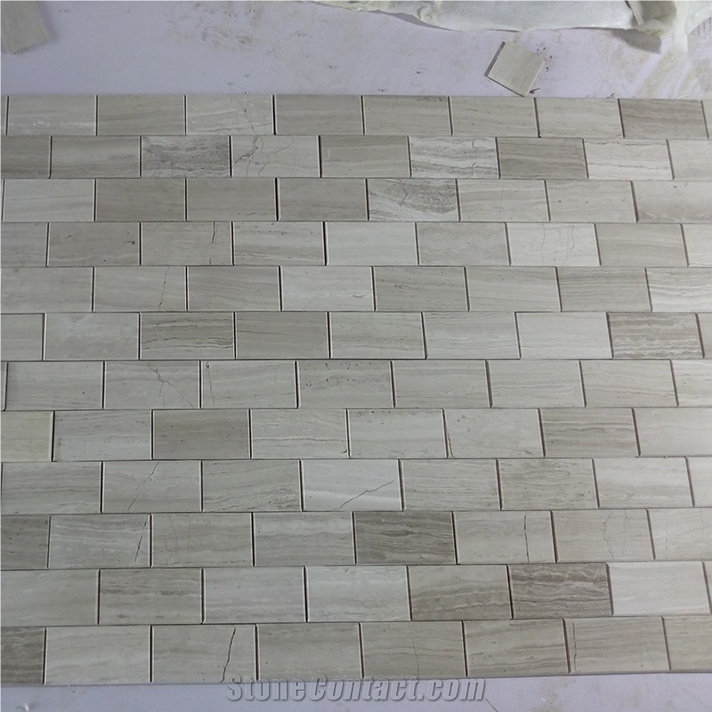Peel And Stick 4Mm Adhesive Thin Subway Marble Mosaic Tiles