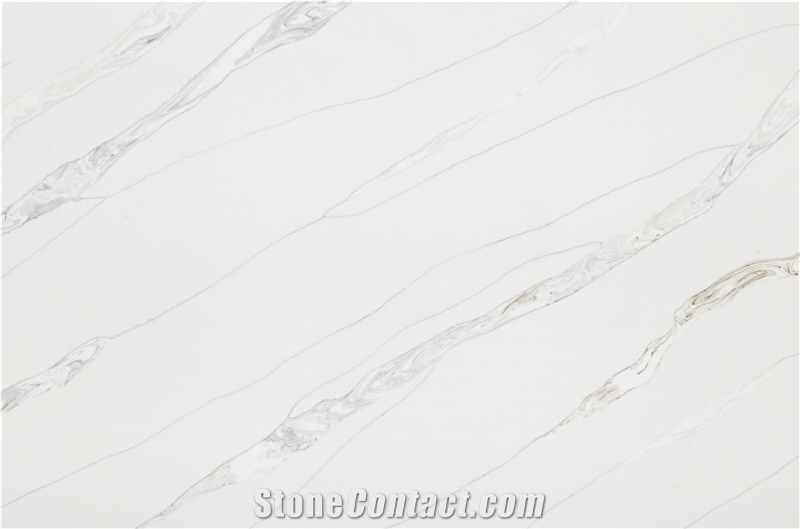 AQ9356 - White Calacatta Quartz Slabs